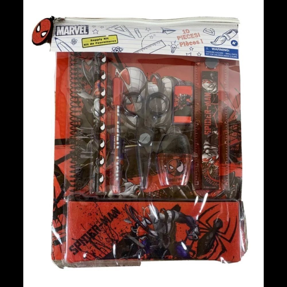 NEW Disney Store School Supply Kit Marvel‎ (Spider-Man) Stationary Set 10 Pcs